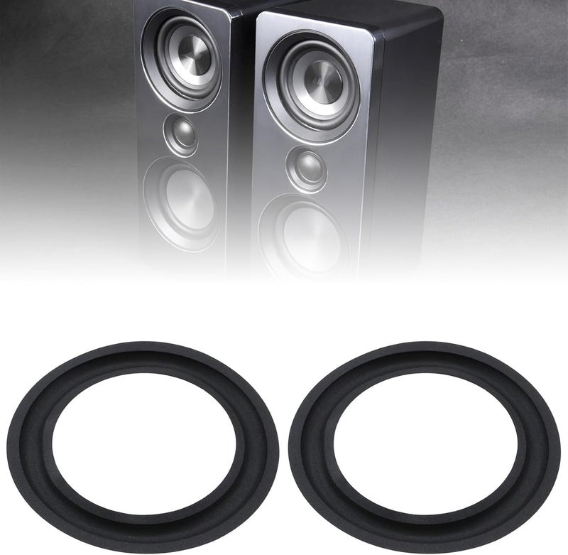 ECSiNG 4PCS 6.5 Inch Speaker Foam Edge Surround Replacement Part Speaker Surrounds Repair Kit Inner Diameter 106mm Outer Diameter 152.7mm for Speaker Repair DIY Black - Image 2